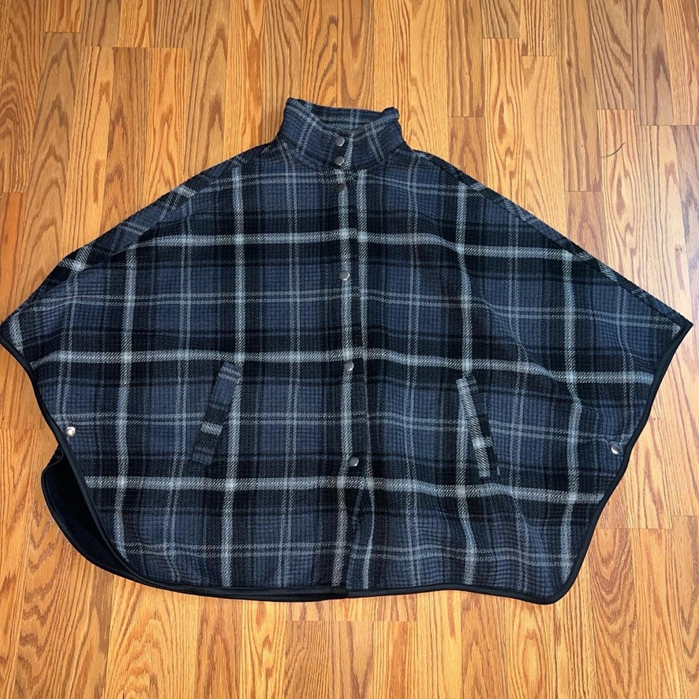 Parasuco Womens plaid poncho/cape coat  s/m
